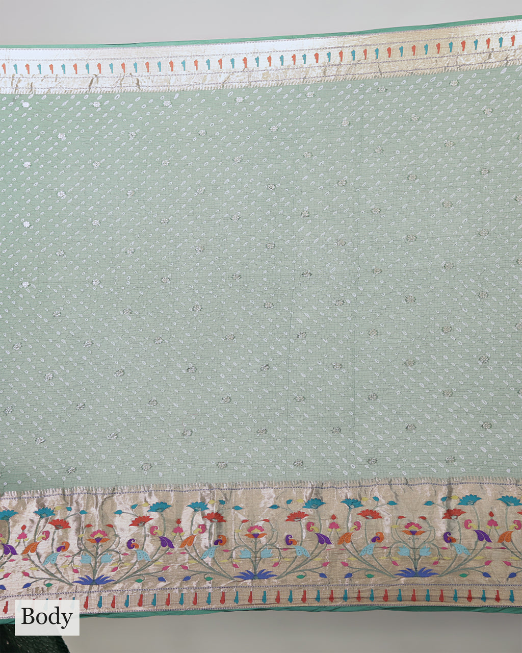 BOTTLE GREEN BANDHEJ PAITHANI KOTA SILK SAREE