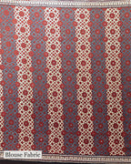 WINE AJRAKH SILK SAREE