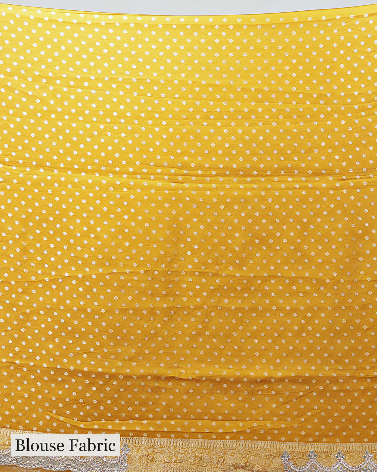 MUSTARD YELLOW BANARASI CREPE SAREE