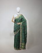 BOTTLE GREEN PATOLA TUSSAR BANARASI SAREE