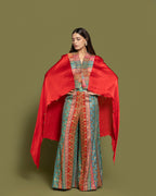 MULTI-KALI BANARASI CAPE AND PALAZZO SET