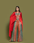 MULTI-KALI BANARASI CAPE AND PALAZZO SET
