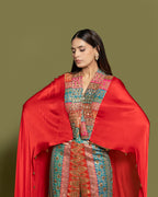 MULTI-KALI BANARASI CAPE AND PALAZZO SET
