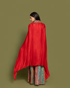 MULTI-KALI BANARASI CAPE AND PALAZZO SET