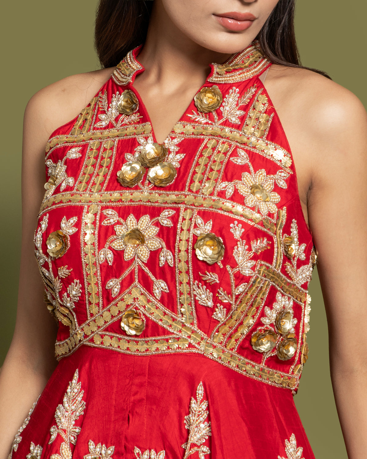 red dhoti kurta top