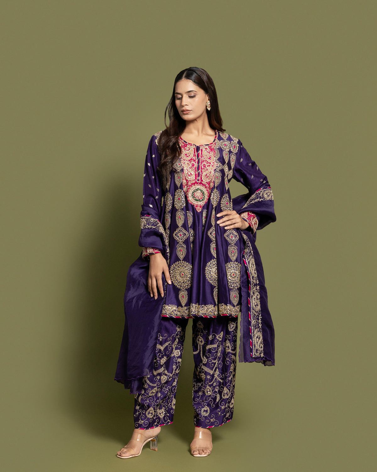 AMETHYST SILK FARSI SALWAR SUIT SET
