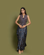 AJRAKH CORSET & DRAPE SKIRT ENSEMBLE