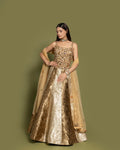 CHAMPAGNE GOLD CORSET LEHENGA SET