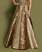 CHAMPAGNE GOLD CORSET LEHENGA SET
