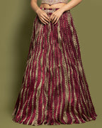 WINE EMBELLISHED CORSET LEHENGA SET