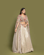 METALLIC FUSION CAPE LEHENGA ENSEMBLE