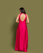 FUSCHIA PINK EMBELLISHED INDO-WESTERN GOWN