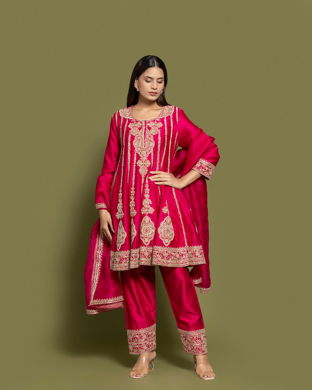 RANI PINK FARSI SALWAR SUIT SET