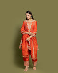 TANGERINE RUST FARSI SALWAR SUIT SET