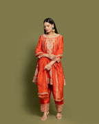 TANGERINE RUST FARSI SALWAR SUIT SET