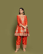 TANGERINE RUST FARSI SALWAR SUIT SET