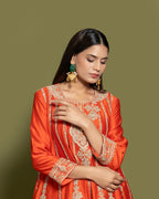 TANGERINE RUST FARSI SALWAR SUIT SET