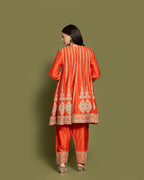 TANGERINE RUST FARSI SALWAR SUIT SET