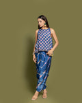 INDIGO AND RANI BANDHEJ DHOTI PANTS SET
