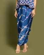INDIGO AND RANI BANDHEJ DHOTI PANTS SET