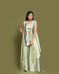 SAGE GREEN EMBELLISHED FUSION ENSEMBLE