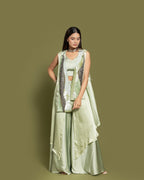 SAGE GREEN EMBELLISHED FUSION ENSEMBLE