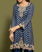 INK BLUE BANARASI SILK SUIT SET