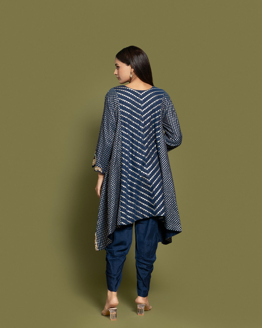 INK BLUE BANARASI SILK SUIT SET