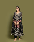 MIDNIGHT STEEL KANJEEVARAM ANARKALI SUIT SET