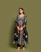 MIDNIGHT STEEL KANJEEVARAM ANARKALI SUIT SET
