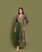 FOREST GREEN EMBROIDERED INDO-WESTERN ENSEMBLE
