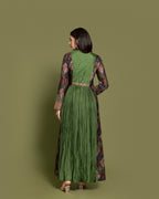 FOREST GREEN EMBROIDERED INDO-WESTERN ENSEMBLE