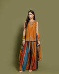 RUST EMBROIDERED PALAZZO SET