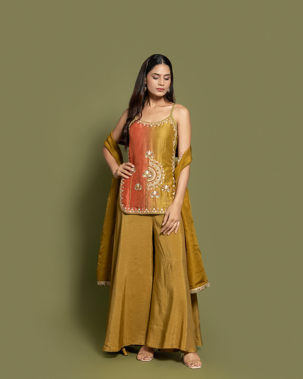 OMBRE KURTI PALAZZO SET