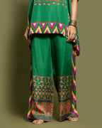 BOTTLE GREEN KAFTAN PALAZZO SET