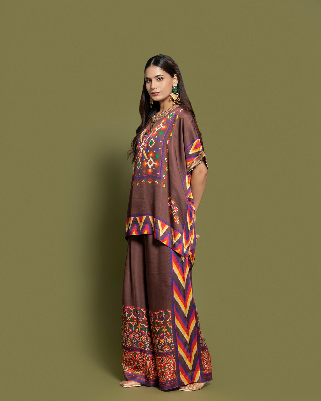 MOCHA BROWN KAFTAN PALAZZO SET