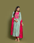 BLOCK PRINT ANARKALI SET