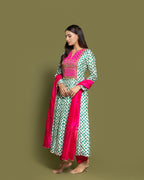 BLOCK PRINT ANARKALI SET