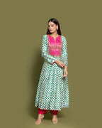 BLOCK PRINT ANARKALI SET