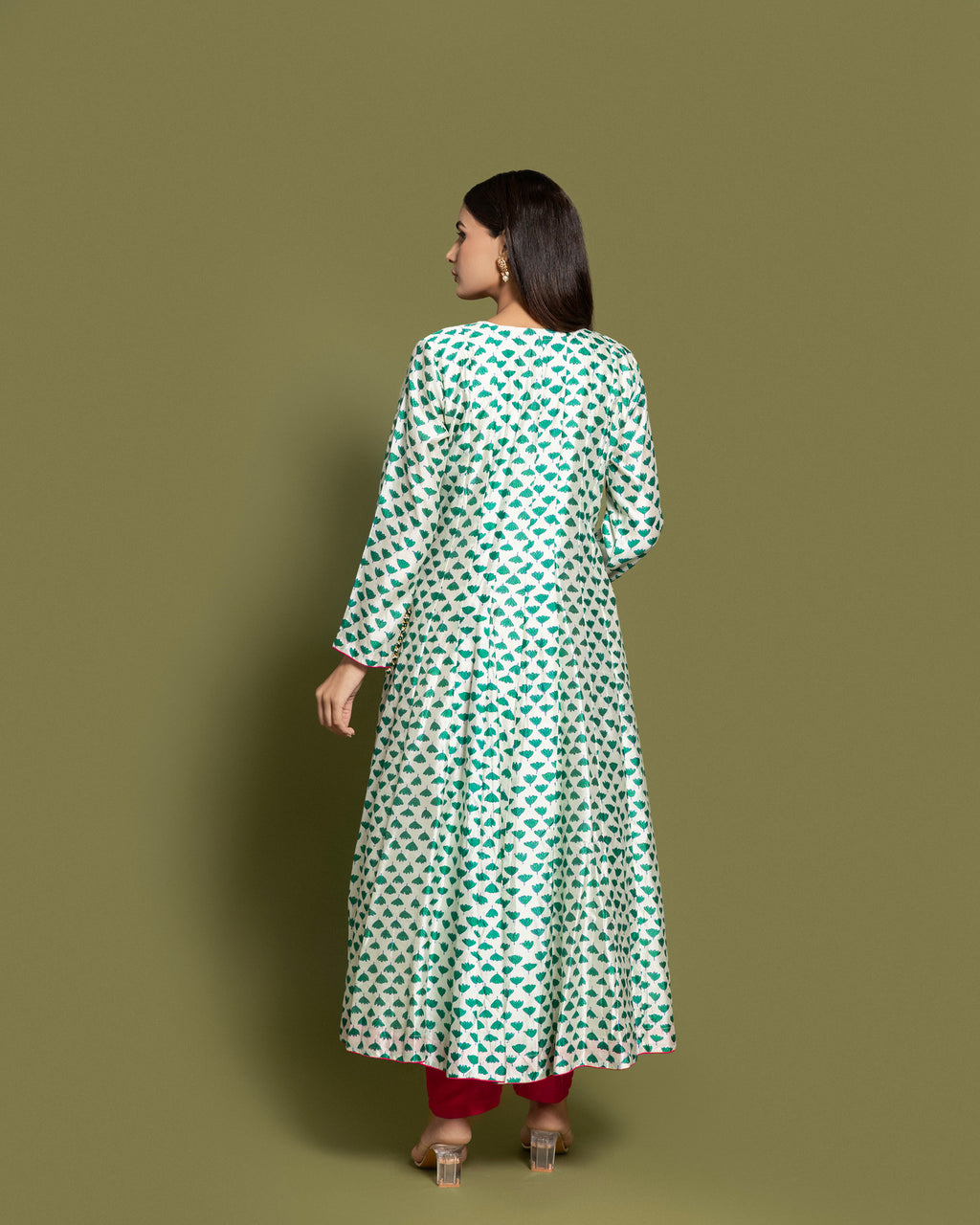 BLOCK PRINT ANARKALI SET