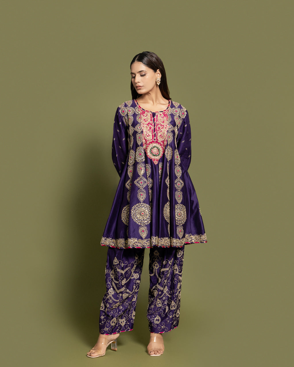 AMETHYST SILK FARSI SALWAR SUIT SET
