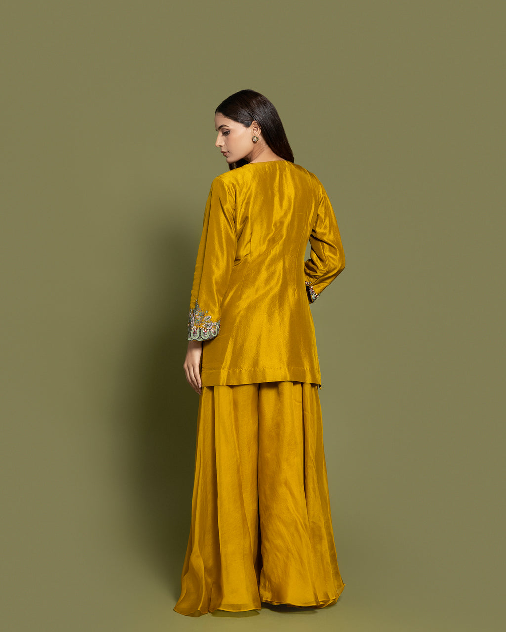 MUSTARD SOFT SILK EMBELISHED SET