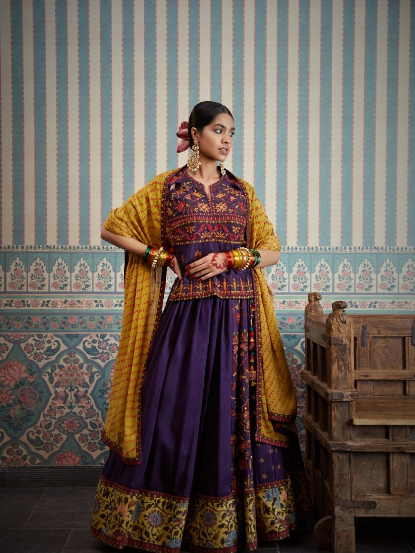 Ombre Dyed Designer Wedding Lehenga Set - Rana's by Kshitija